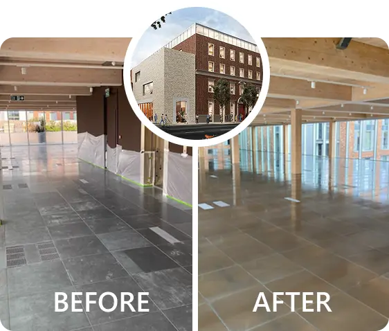 Access floor adhesive removal and cleaning service at Laser House in London