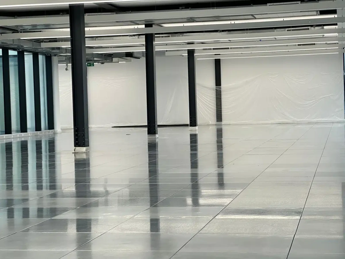 After Professionally finished raised access floor panels after complete refurbishment in commercial property